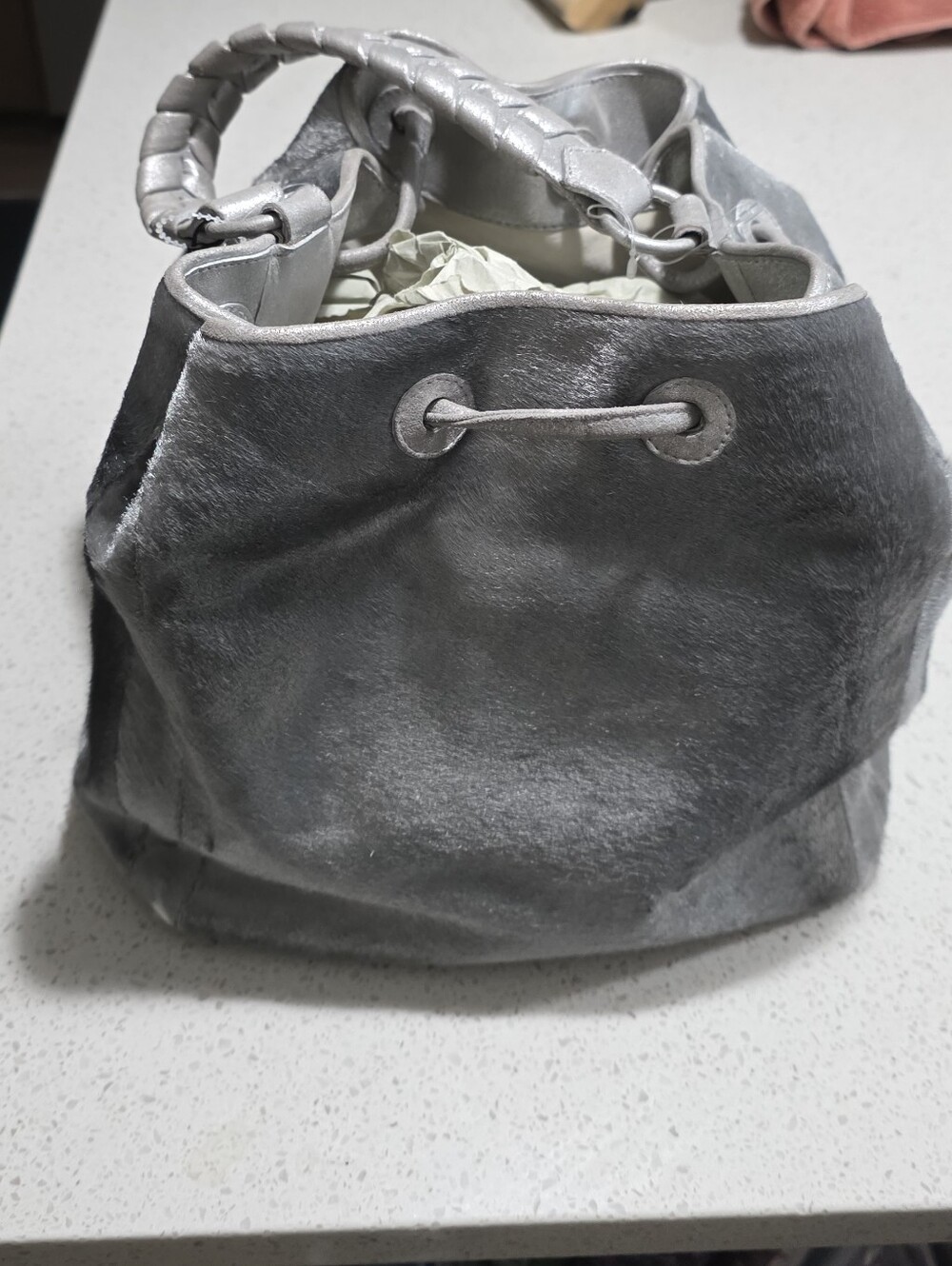 Nancy Gonzalez Handbag Silver Knot Handle Body Purse